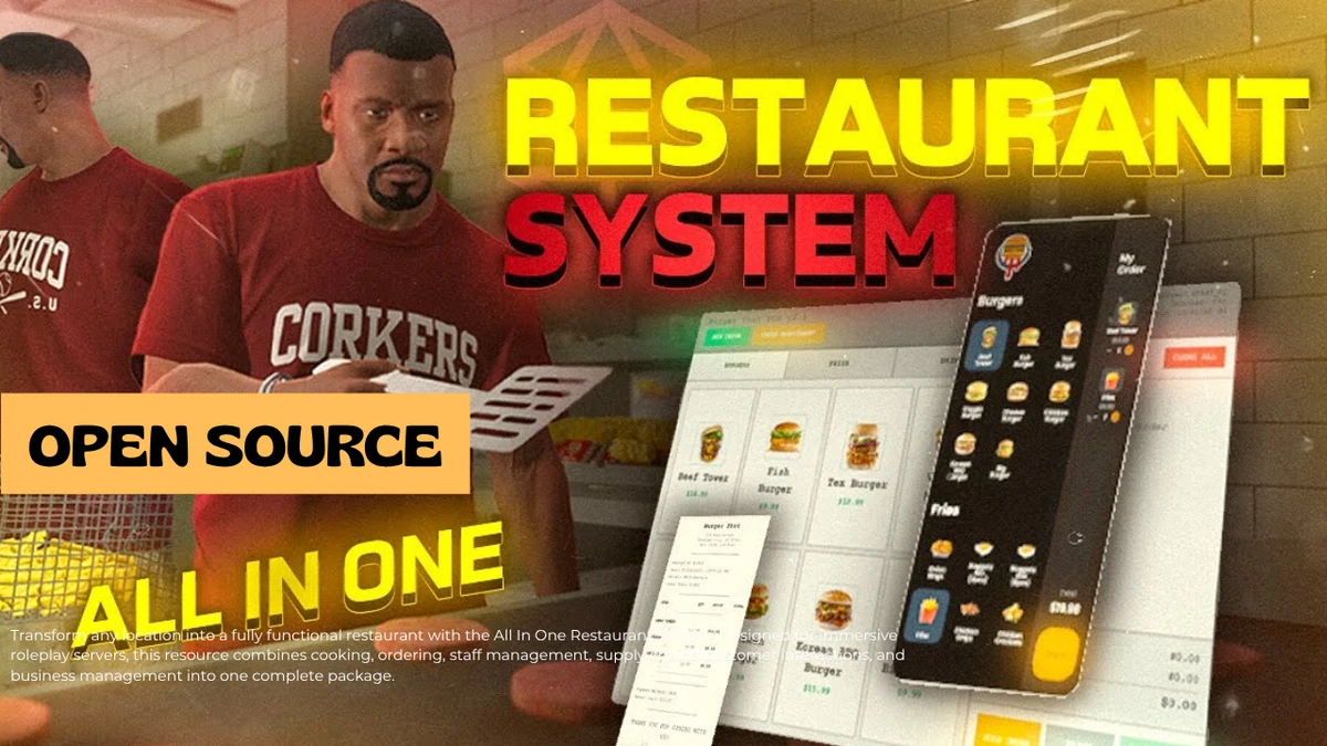 All In One Restaurant System FiveM | Open Source Restaurant Management Script